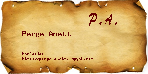 Perge Anett névjegykártya