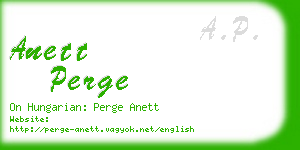 anett perge business card